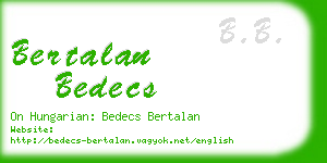 bertalan bedecs business card